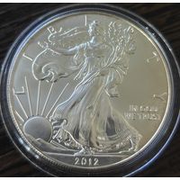 США 1 доллар, 2012 года. Американский серебряный орёл. Унция. UNC