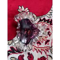 Пепельница цветное стекло тяжелая