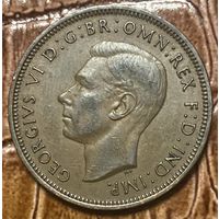 Монета Великобритания 1/2 пенни 1947 год. Парусник. Георг VI