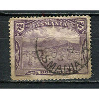 Австралийские штаты - Тасмания - 1902/1903 - Вид на г. Хобарт 2Р - [Mi.71a] - 1 марка. Гашеная.  (Лот 8HW)-TG3P20