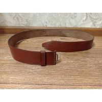 Ремень кожаный военный , коричневого цвета