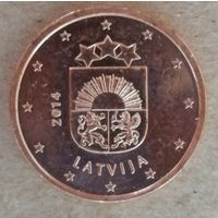 Латвия 1 евроцент 2014 год, KM# 150