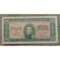 Werty71 Уругвай 50 сентесимо 1939 UNC банкнота  0,50 0,5