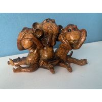 Скульптура, статуэтка 3 обезьяны "Ничего не вижу, ничего не слышу, ничего не скажу"