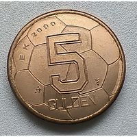 Нидерланды 5 гульденов, 2000 Чемпионат Европы по футболу 2000 1-4-20