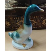 Антикварная статуэтка Утка Селезень.  Фарфор Германия. Состояние