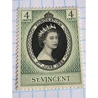 БРИТАНСКИЕ КОЛОНИИ СЕНТ-ВИНСЕНТ 1953 ГОД КОРОНАЦИЯ ЕЛИЗАВЕТЫ II