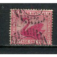 Западная Австралия (штат) - 1885/1888 - Лебедь 1Р - [Mi.31] - 1 марка. Гашеная.  (Лот 9HW)-TG3P20