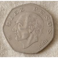 Мексика. 10 песо 1981 года.