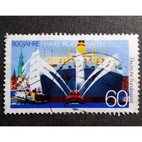 Марка Германия 1989 год 800-летие Гамбургской гавани