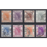 Гонконг /HongKong 1954 Королева Елизавета II часть серии 8 марок SG#178//189 Used