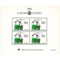 Европа. Средста транспорта и связи Португалия (Азорские о-ва) 1988 год 1 блок