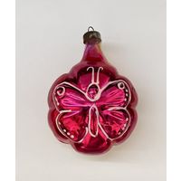Елочная игрушка медальон бабочка СССР К.7