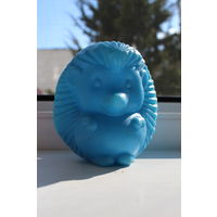 Игрушка СССР Ежик синий пластик