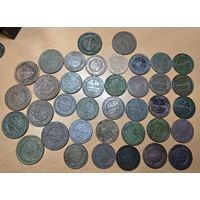 Медные копейки 2-3коп. Николая 2. Разные года. 37шт