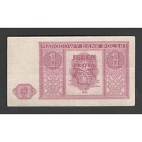 Польша 1 злотый 1946 года. Тип P-123. Состояние XF