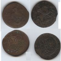 2 копейки 1758 и 1762 (посмертная). С рубля!