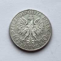 Монета СЕРЕБРО Польша 10 злотых 1933 год Ядвига ОТЛИЧНЫЕ