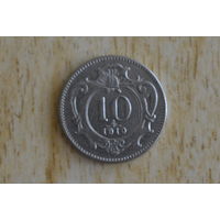 Австрия 10 геллеров 1910 с 1 руб