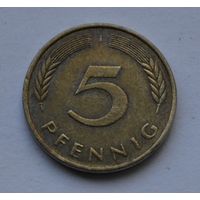 5 пфеннигов 1990 г. J, ФРГ, Германия.