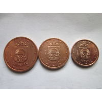 1 + 2 + 5 евроцентов, Латвия 2014 г.
