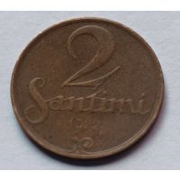 Латвия. 2 сантима 1922 года.