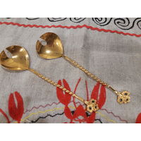 Ложки для салата позолоченные