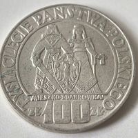 100 злотых 1966 год.  Серебро. Польша.  СОСТОЯНИЕ!!!