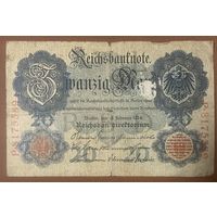 Банкнота 20 марок 1914 год. Германская империя