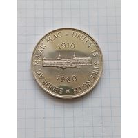Южная Африка  5 шиллингов 1960 г. серебро "50 лет Южноафриканскому Союзу"