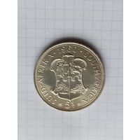 Южная Африка  5 шиллингов 1960 г. серебро "50 лет Южноафриканскому Союзу"