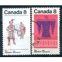 Канада - 1973г. - индейцы, национальные костюмы, символика - 2 марки - полная серия, гашёные [Mi 545-546]. #3-WB-90-A-2