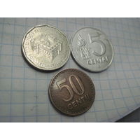 Три монеты Литвы/6 с рубля!