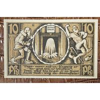 Нотгельд , 10 пфеннигов, Зальцуфлен 1921 год. Веймарская республика