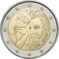 2 евро 2017 Франция Роден UNC из ролла
