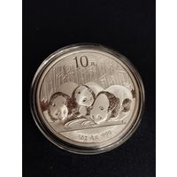 Китай 10 юаней 2013 Панда СЕРЕБРО