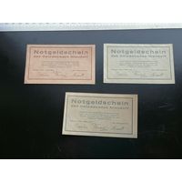 Германия-нотгельд  Niendorf 25,50,75 ПФЕННИГОВ 1921