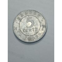 Белиз 5 центов 2003 года .