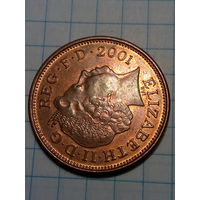 2 пенса Великобритания 2001 год.