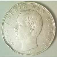 ГЕРМАНИЯ БАВАРИЯ 5 марок 1903 год "ОТТО I - БАВАРСКИЙ" (серебро)