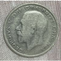 Монета 1/2 крона 1928 год. Великобритания. Король Георг V.