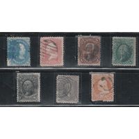 США-1861, (Скотт.63-71), гаш.  , Стандарт, Президенты, 7 марок