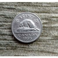 Werty71 Канада 5 центов 1966 Бобр