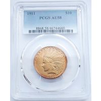 10$ USA.  PCGS AU-58