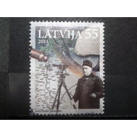 Латвия, 2011. Фридрих Струве, немецкий астроном и геодезист, марка из блока