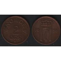 Норвегия km399 2 эре 1956 год (nf01