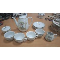 Чайный детский сервиз чайник чашки ГДР 1970-ые