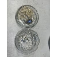 Хрустальное интерьерное винтажное блюдце и стеклянное блюдце (оба предмета - 70-80 гг.).