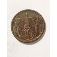 Чехословакия 10 геллер 1924