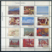 Канада - 1982г. - картины, виды, день Канады - 1 лист - полная серия, MNH, на клее есть маленькая точка-потёртость [Mi 835-846]. #3-WB-76-KB-1